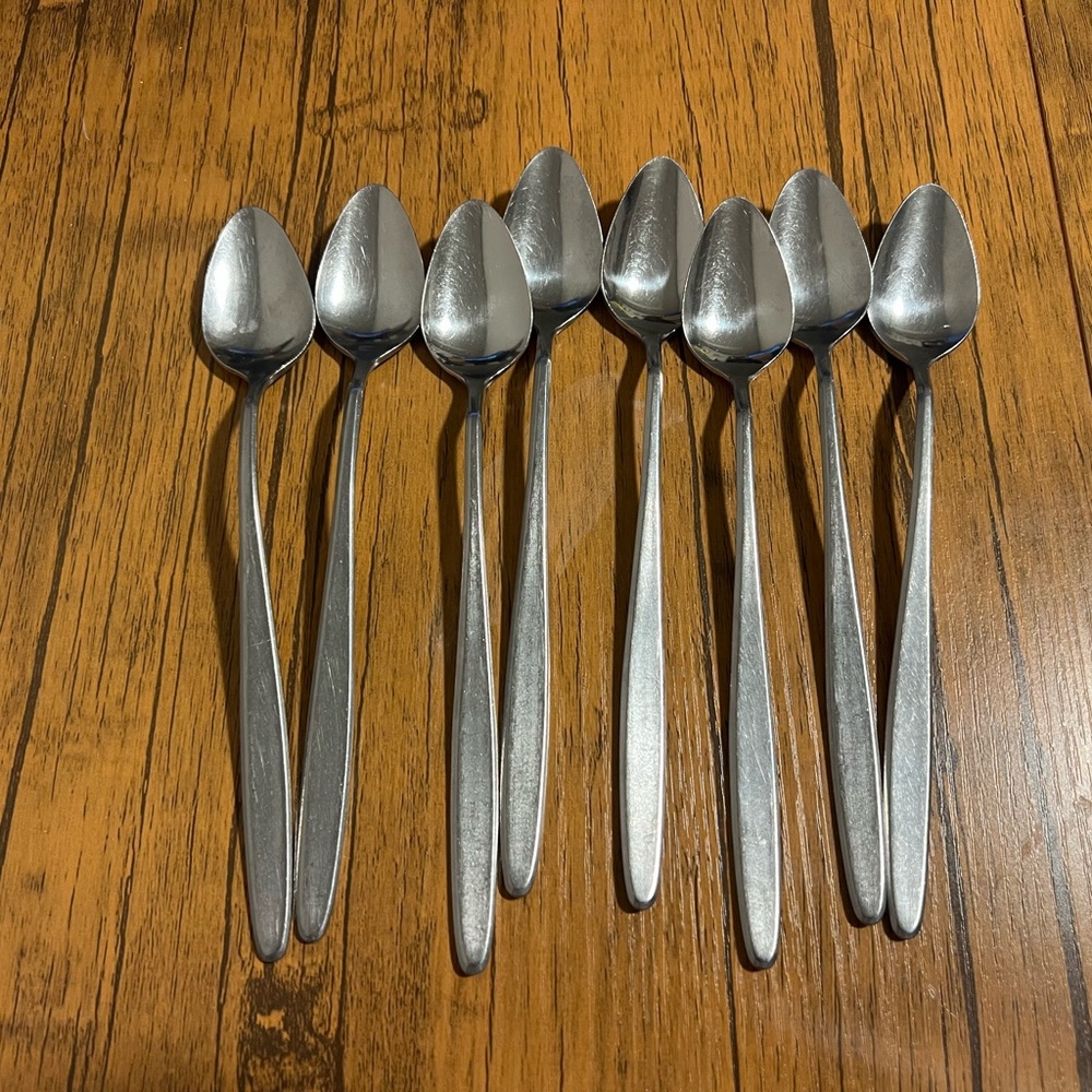 Set of 8 Embassy Classic Stainless Steel Iced Tea Spoons Made In Japan